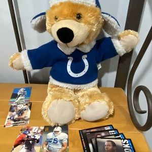 Indianapolis Colts 10 Miscellaneous Football Trading Cards* Bonus Teddy Bear
